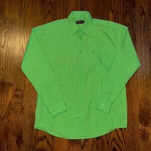 Apple Green Button Down Shirt by Zodiac Size Small